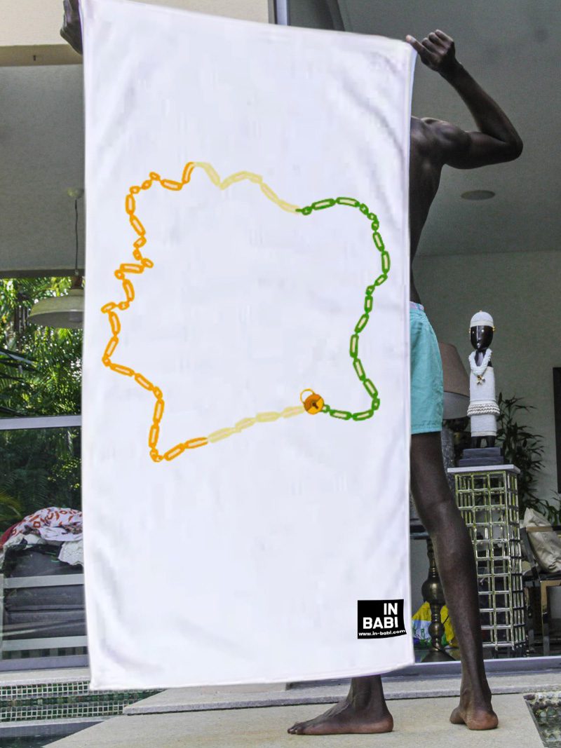 Serviette modèle carte côte d'ivoire - In Babi