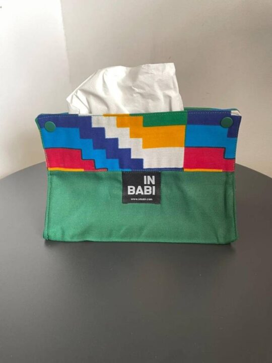 Etui à mouchoir vert et multicolore - In Babi