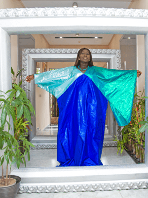 Boubou tafta bleu vert - Feitty 225