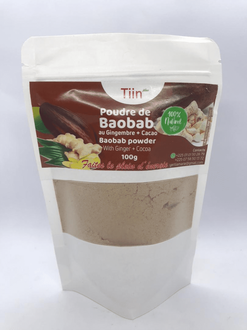 POUDRE DE BAOBAB AU GINGEMBRE+CACAO - TIIN