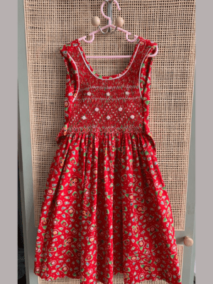 Robe Coton motif rouge - Feitty 225