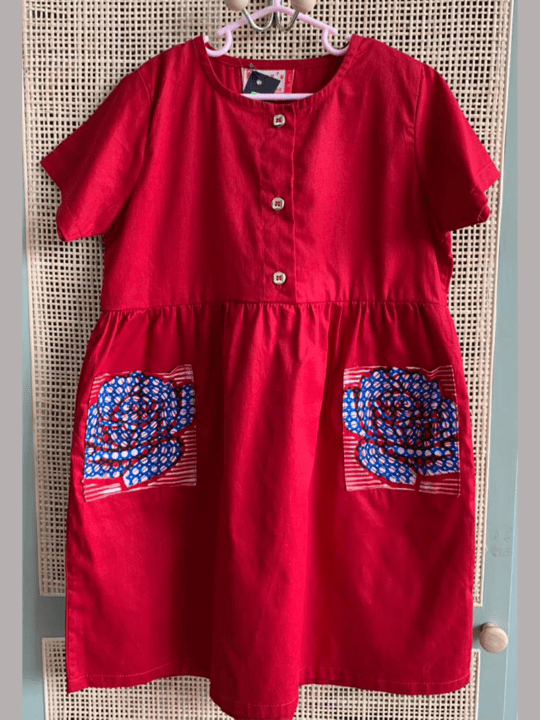 Robe Coton motif rouge - Kelsay's